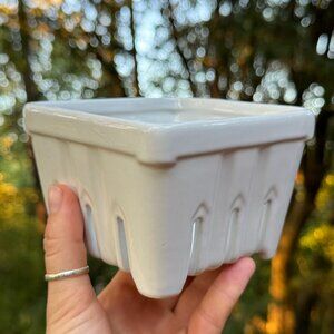 Sur La Table Berry Basket White Ceramic